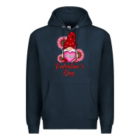Navy happy valentines day gnomes with sunflower Premium Hoodie - RanaPortraitStore