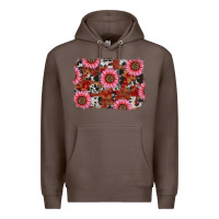 Coffee valentines day sunflowers leopard cowhide backgrou Premium Hoodie - RanaPortraitStore