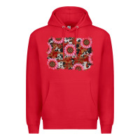 Red valentines day sunflowers leopard cowhide backgrou Premium Hoodie - RanaPortraitStore