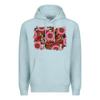 Blue Mist valentines day sunflowers leopard cowhide backgrou Premium Hoodie - RanaPortraitStore
