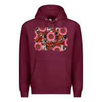 Burgundy valentines day sunflowers leopard cowhide backgrou Premium Hoodie - RanaPortraitStore