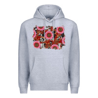 Heather Grey valentines day sunflowers leopard cowhide backgrou Premium Hoodie - RanaPortraitStore