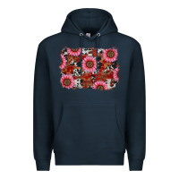 Navy valentines day sunflowers leopard cowhide backgrou Premium Hoodie - RanaPortraitStore
