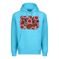 Ocean Blue valentines day sunflowers leopard cowhide backgrou Premium Hoodie - RanaPortraitStore