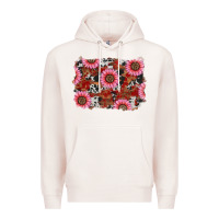 Pale Pink valentines day sunflowers leopard cowhide backgrou Premium Hoodie - RanaPortraitStore