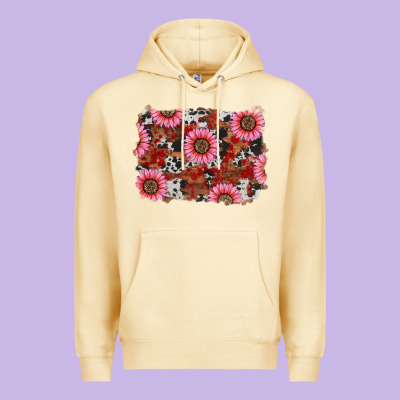 Premium Hoodie valentines day sunflowers leopard cowhide backgrou