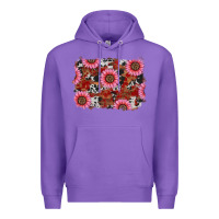 Purple valentines day sunflowers leopard cowhide backgrou Premium Hoodie - RanaPortraitStore