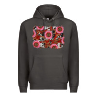 Smoke valentines day sunflowers leopard cowhide backgrou Premium Hoodie - RanaPortraitStore