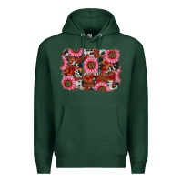 Sports Green valentines day sunflowers leopard cowhide backgrou Premium Hoodie - RanaPortraitStore