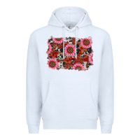 White valentines day sunflowers leopard cowhide backgrou Premium Hoodie - RanaPortraitStore
