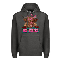 Charcoal Heather be mine cow Premium Hoodie - RanaPortraitStore