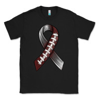 Black Gray Ribbon American Football Classic Tee - BundleAndBundleShop