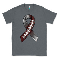 Charcoal Heather Gray Ribbon American Football Classic Tee - BundleAndBundleShop