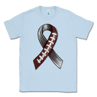 Dusty Blue Gray Ribbon American Football Classic Tee - BundleAndBundleShop