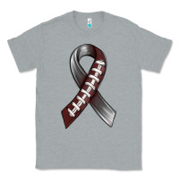 Heather Grey Gray Ribbon American Football Classic Tee - BundleAndBundleShop