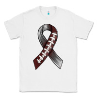 White Gray Ribbon American Football Classic Tee - BundleAndBundleShop