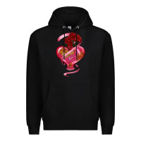 Black heart glass vase love tickets with rose Premium Hoodie - RanaPortraitStore