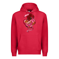 Cardinal heart glass vase love tickets with rose Premium Hoodie - RanaPortraitStore