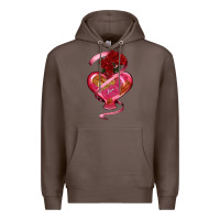 Coffee heart glass vase love tickets with rose Premium Hoodie - RanaPortraitStore