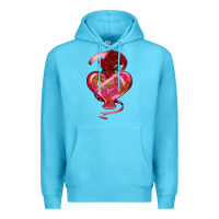 Ocean Blue heart glass vase love tickets with rose Premium Hoodie - RanaPortraitStore