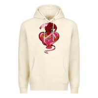 Sandshell heart glass vase love tickets with rose Premium Hoodie - RanaPortraitStore