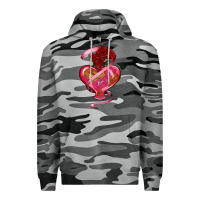 Slate Camo heart glass vase love tickets with rose Premium Hoodie - RanaPortraitStore