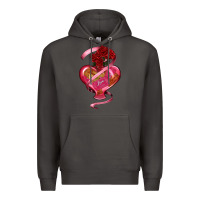 Smoke heart glass vase love tickets with rose Premium Hoodie - RanaPortraitStore
