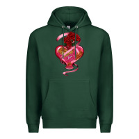 Sports Green heart glass vase love tickets with rose Premium Hoodie - RanaPortraitStore