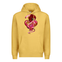 Antique Gold heart glass vase love tickets with rose Premium Hoodie - RanaPortraitStore