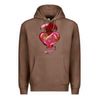 Chestnut heart glass vase love tickets with rose Premium Hoodie - RanaPortraitStore