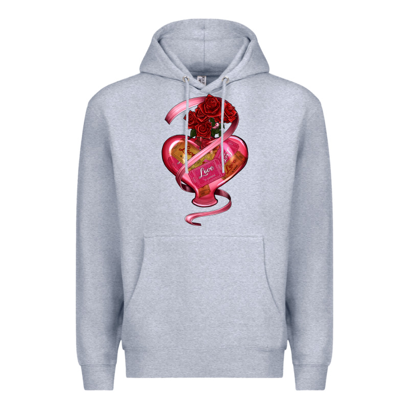 Heart Glass Vase Love Tickets With Rose Premium Hoodie by RanaPortraitStore | Teevron