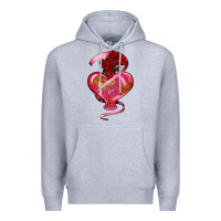Heather Grey heart glass vase love tickets with rose Premium Hoodie - RanaPortraitStore