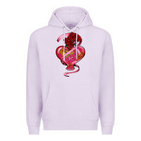 Lilac heart glass vase love tickets with rose Premium Hoodie - RanaPortraitStore