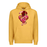 Mustard heart glass vase love tickets with rose Premium Hoodie - RanaPortraitStore