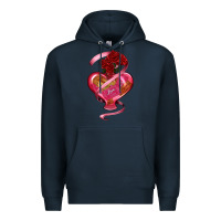 Navy heart glass vase love tickets with rose Premium Hoodie - RanaPortraitStore