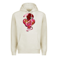 Oatmeal Heather heart glass vase love tickets with rose Premium Hoodie - RanaPortraitStore