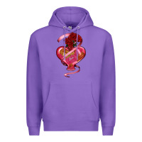 Purple heart glass vase love tickets with rose Premium Hoodie - RanaPortraitStore