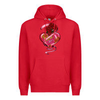 Red heart glass vase love tickets with rose Premium Hoodie - RanaPortraitStore