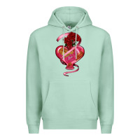 Seafoam heart glass vase love tickets with rose Premium Hoodie - RanaPortraitStore