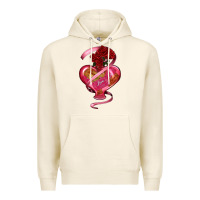 Tofu heart glass vase love tickets with rose Premium Hoodie - RanaPortraitStore