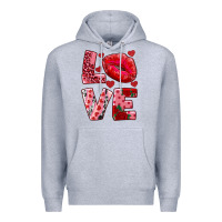 Heather Grey love kiss Premium Hoodie - RanaPortraitStore