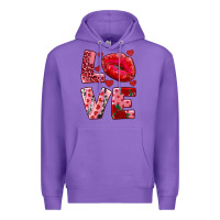 Purple love kiss Premium Hoodie - RanaPortraitStore