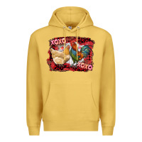 Antique Gold xoxo rooster and chicken Premium Hoodie - RanaPortraitStore