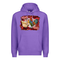 Purple xoxo rooster and chicken Premium Hoodie - RanaPortraitStore