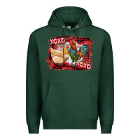 Sports Green xoxo rooster and chicken Premium Hoodie - RanaPortraitStore