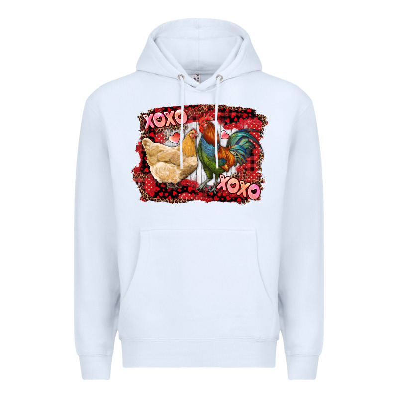 Xoxo Rooster And Chicken Premium Hoodie by RanaPortraitStore | Teevron