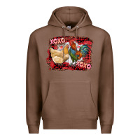 Chestnut xoxo rooster and chicken Premium Hoodie - RanaPortraitStore