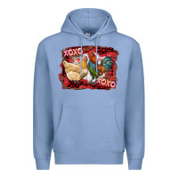 Colony Blue xoxo rooster and chicken Premium Hoodie - RanaPortraitStore