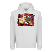 Dove Grey xoxo rooster and chicken Premium Hoodie - RanaPortraitStore