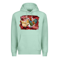 Seafoam xoxo rooster and chicken Premium Hoodie - RanaPortraitStore
